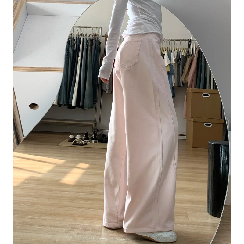 Plus-Size Summer Loose Wide-Leg Scythe Pants, Curved Blade Design, Pink Casual Trousers for a Relaxed Look Plus-Size Summer Loose Wide-Leg Scythe Pants, Curved Blade Design, Pink Casual Trousers for a Relaxed Look