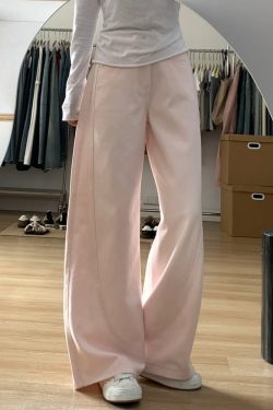 Plus-Size Summer Loose Wide-Leg Scythe Pants, Curved Blade Design, Pink Casual Trousers for a Relaxed Look