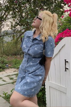 Plus Size Summer Two-Color Rose Print Dress - Washable Long and Short Loose Slimming Style for Effortless Chic Look