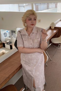 Plus Size Summer Two-Color Rose Print Dress - Washable Long and Short Loose Slimming Style for Effortless Chic Look