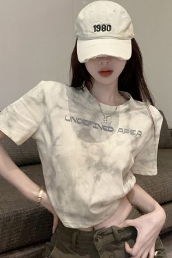 Plus Size Tie-Dye Short Sleeve T-Shirt for Women, Summer Loose Fit, Flattering Top, Sweet & Spicy Style, Casual 90s Vibe