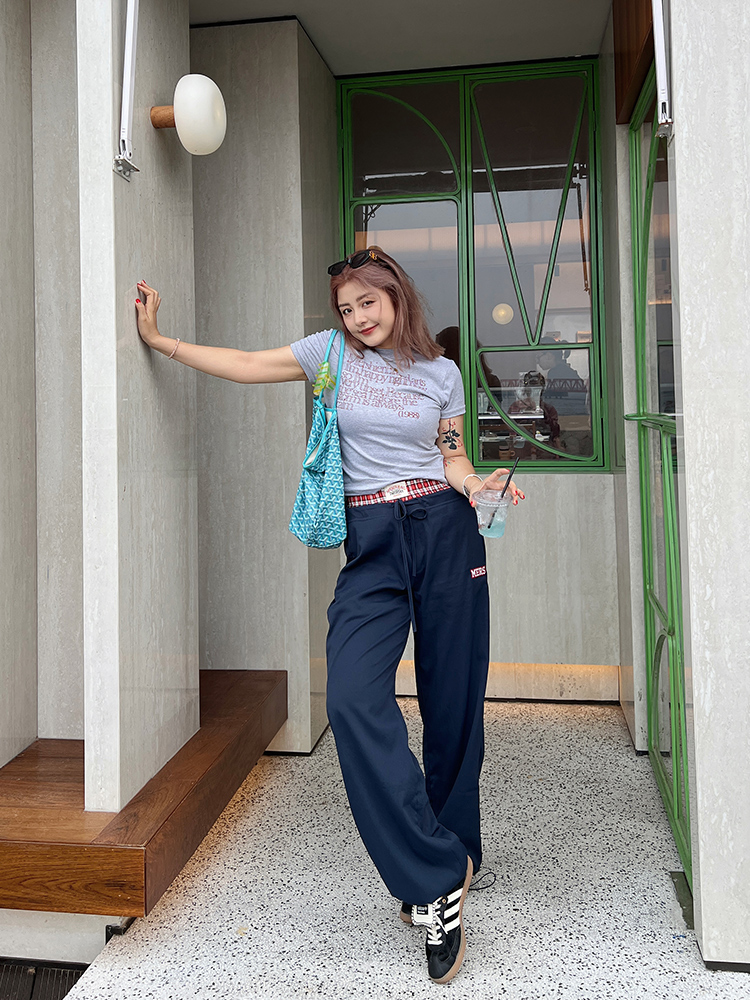 Plus Size Vintage Plaid Fake Two-Piece Casual Wide-Leg Long Pants for Women - Loose Straight-Leg Sports Trousers Plus Size Vintage Plaid Fake Two-Piece Casual Wide-Leg Long Pants for Women - Loose Straight-Leg Sports Trousers