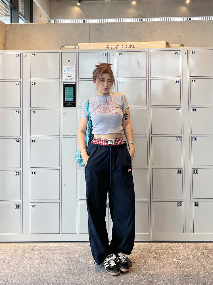 Plus Size Vintage Plaid Fake Two-Piece Casual Wide-Leg Long Pants for Women - Loose Straight-Leg Sports Trousers Plus Size Vintage Plaid Fake Two-Piece Casual Wide-Leg Long Pants for Women - Loose Straight-Leg Sports Trousers