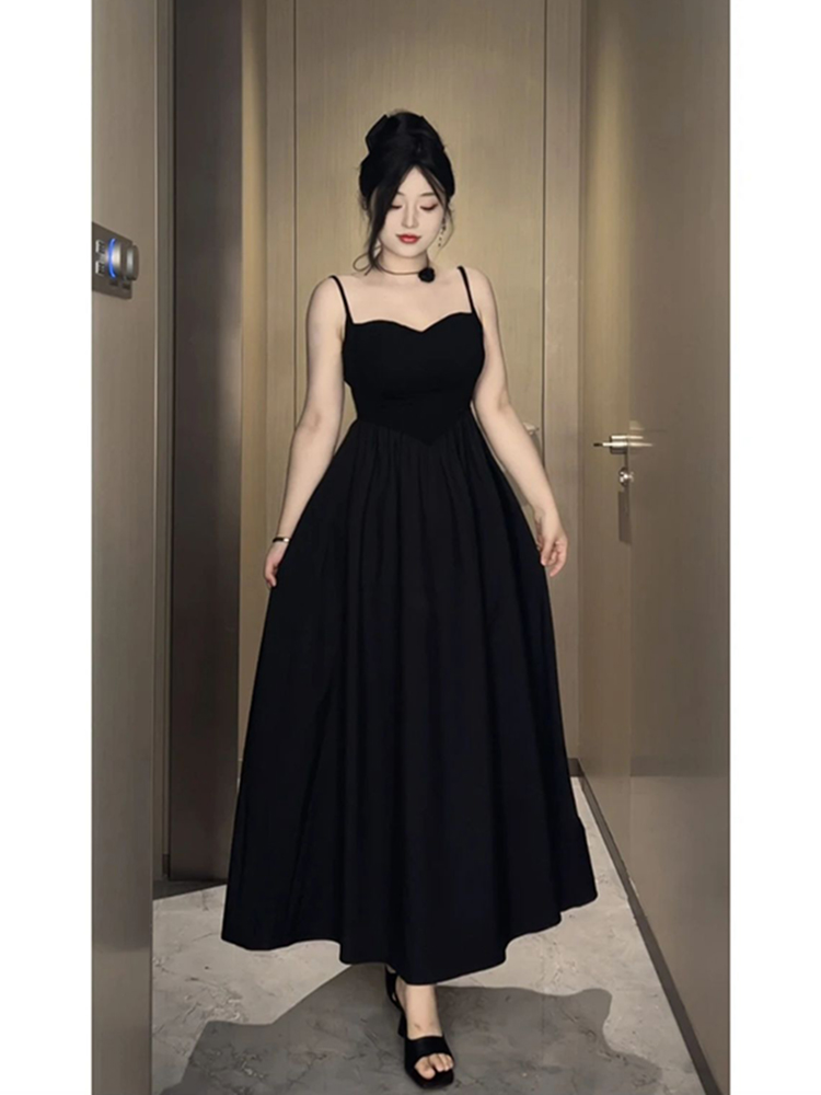 Plus-Size White Camisole Dress for Curvy Figures - French Style, Waist-Cinching, Flattering Sleeveless Summer Dress Plus-Size White Camisole Dress for Curvy Figures - French Style, Waist-Cinching, Flattering Sleeveless Summer Dress