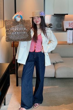 Plus-Size Women's A-Style Mid-Length Skirt & Straight-Leg Jeans - Spring/Summer 2025 Fashion Essentials