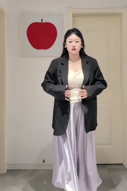 Plus-Size Women's Acetate Satin High-Waisted Midi Skirt - Versatile Solid Color for Spring 2025, Perfect for Curvy Styles