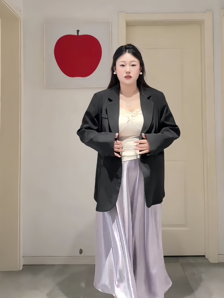 Plus-Size Women's Acetate Satin High-Waisted Midi Skirt - Versatile Solid Color for Spring 2025, Perfect for Curvy Styles Plus-Size Women's Acetate Satin High-Waisted Midi Skirt - Versatile Solid Color for Spring 2025, Perfect for Curvy Styles