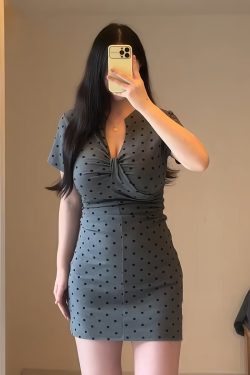 Plus-Size Women's French-Style High-End Polka Dot Bodycon Dress for Summer, Slim Fit Short Skirt, Chic and Trendy