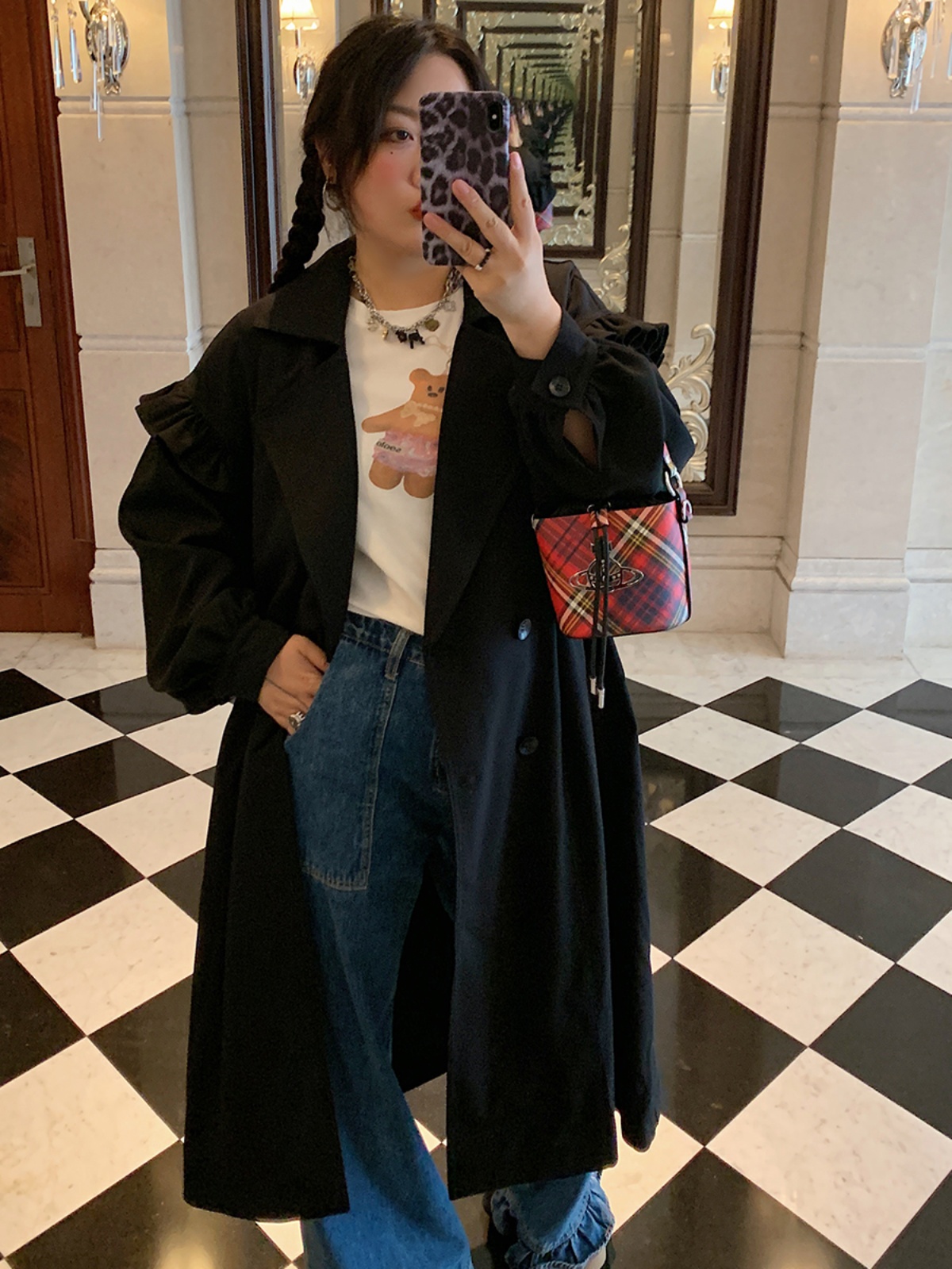 Plus Size Women's Little Bear Short Sleeve T-Shirt - 2025 New White Base Layer Top, Casual Korean Style Fashion Plus Size Women's Little Bear Short Sleeve T-Shirt - 2025 New White Base Layer Top, Casual Korean Style Fashion