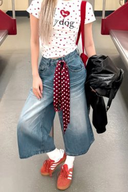 Plus Size Women's Loose Wide-Leg Denim Capri Pants - Summer 2025 American Style Shorts