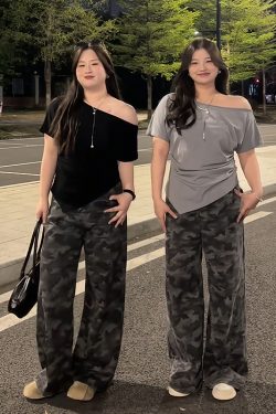 Plus Size Women's Off-Shoulder Short Sleeve T-Shirt - Summer Slimming Irregular Top, Tummy-Covering, Waist-Cinching Style