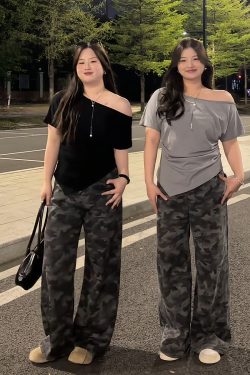 Plus Size Women's Off-Shoulder Short Sleeve T-Shirt - Summer Slimming Irregular Top, Tummy-Covering, Waist-Cinching Style