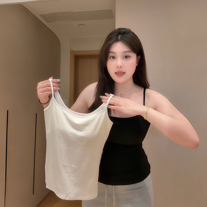 Plus-Size Women's Solid Color Camisole Summer Top, Slim Fit, Flattering Design, Tummy-Covering, Perfect for Curvy Styles Plus-Size Women's Solid Color Camisole Summer Top, Slim Fit, Flattering Design, Tummy-Covering, Perfect for Curvy Styles