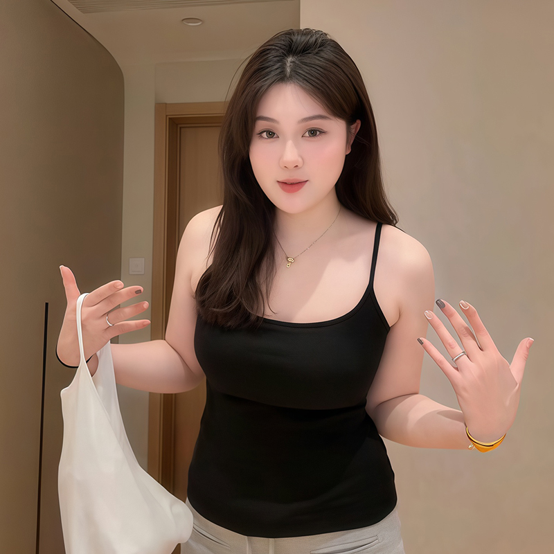 Plus-Size Women's Solid Color Camisole Summer Top, Slim Fit, Flattering Design, Tummy-Covering, Perfect for Curvy Styles Plus-Size Women's Solid Color Camisole Summer Top, Slim Fit, Flattering Design, Tummy-Covering, Perfect for Curvy Styles