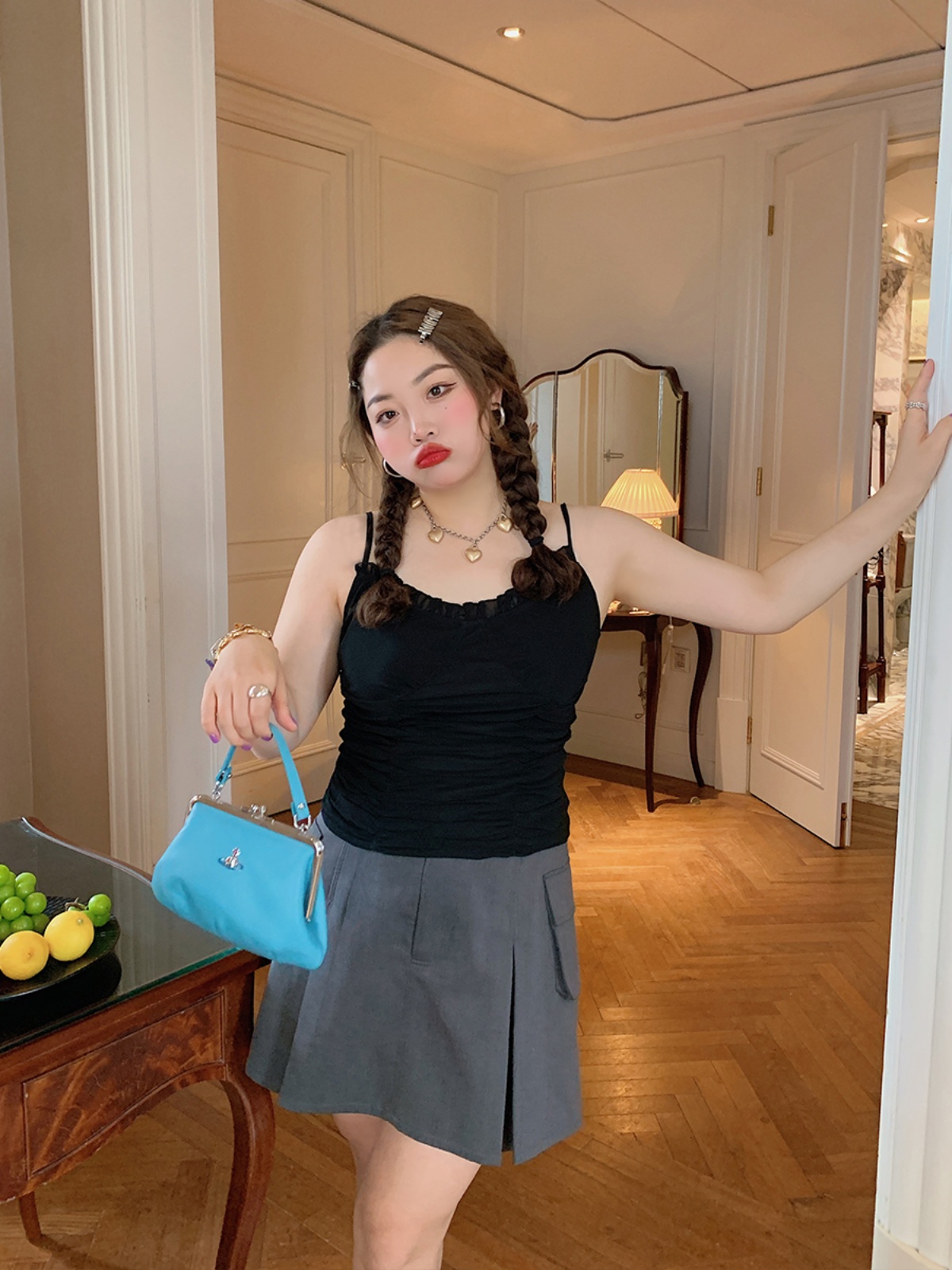 Plus-Size Women's Summer Camisole - Sleeveless Unique Top for Dopamine Outfits, Trendy and Stylish Plus-Size Women's Summer Camisole - Sleeveless Unique Top for Dopamine Outfits, Trendy and Stylish