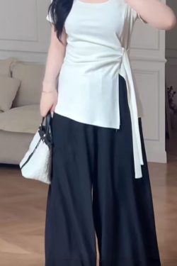 Plus Size Women's Summer High Waist Loose Wide-Leg Pants - Casual Cool Feeling Versatile Slimming Fashion Trousers