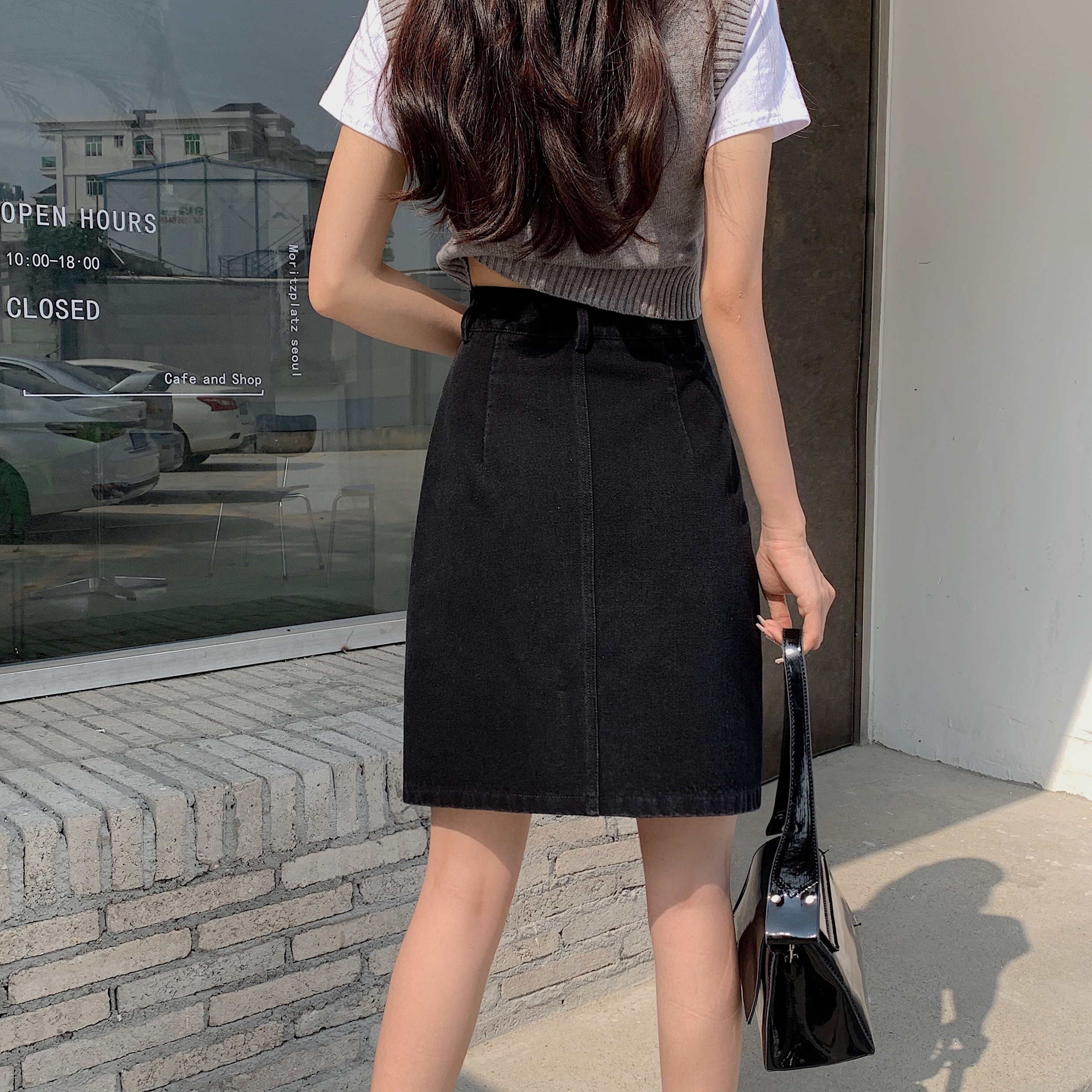 Plus Size Women's Summer Mid-Length High-Waisted A-Line Denim Skirt with Slimming Split - Korean Style Bodycon Fashion Plus Size Women's Summer Mid-Length High-Waisted A-Line Denim Skirt with Slimming Split - Korean Style Bodycon Fashion