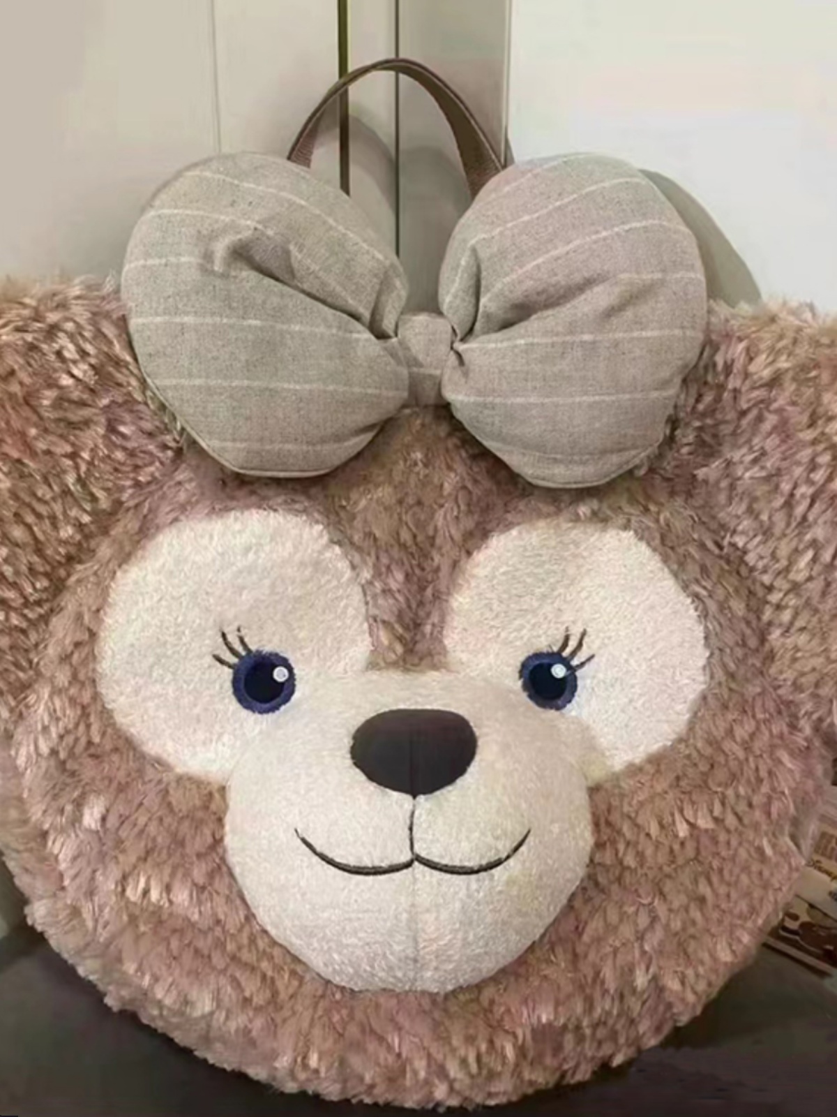 Plush Duffy Bear Big Face Bag - Versatile Cartoon Teddy Bear Doll Double Shoulder Handbag in Snow Pear Rose - Y2K Style Plush Duffy Bear Big Face Bag - Versatile Cartoon Teddy Bear Doll Double Shoulder Handbag in Snow Pear Rose - Y2K Style