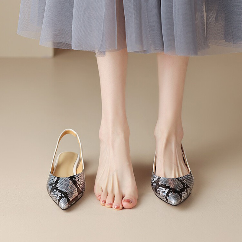 Pointed Flat Sandals for Women - Soft Sole Open Back Design, French Style, Italian Inspiration, Trendy Summer Footwear Pointed Flat Sandals for Women - Soft Sole Open Back Design, French Style, Italian Inspiration, Trendy Summer Footwear