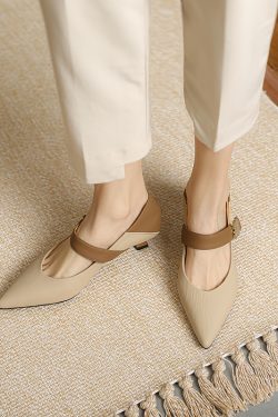 Pointed Toe One-Strap Mary Jane Shoes for Women - Fashionable Slimming Design, Versatile Style, Ideal for 90s and Y2K Looks