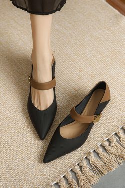 Pointed Toe One-Strap Mary Jane Shoes for Women - Fashionable Slimming Design, Versatile Style, Ideal for 90s and Y2K Looks