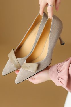 Pointed Toe Stiletto Heels for Women – French Fashion Shallow Mouth Versatile Summer Shoes in Italian Style