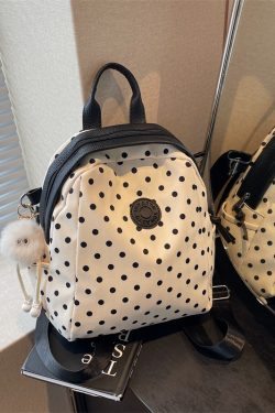 Polka Dot Backpack for Women - Fashionable Student Shoulder Crossbody Bag for Autumn & Winter 2024, Perfect for Commuting & Travel