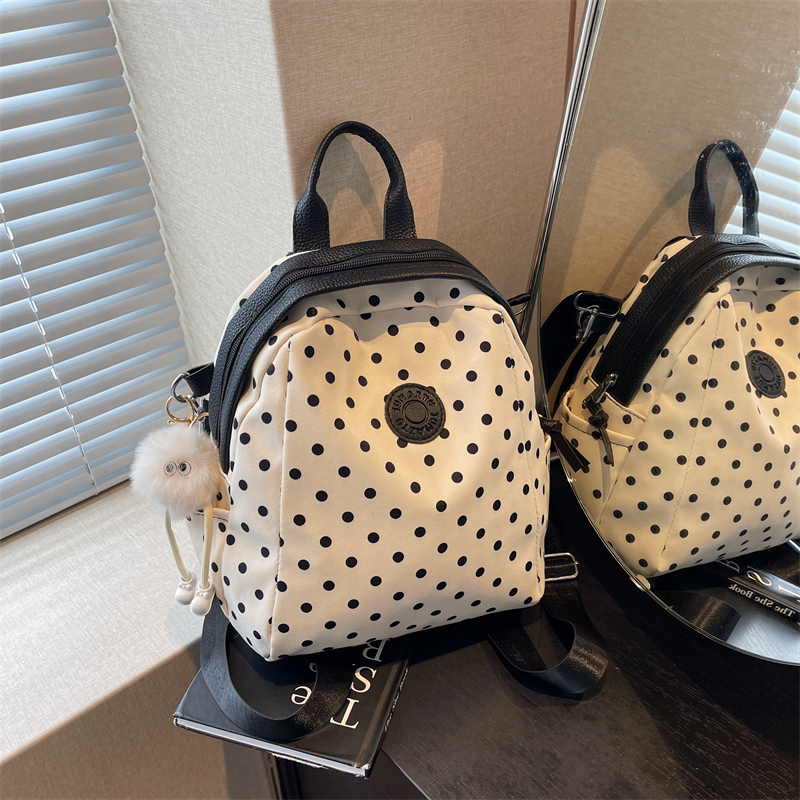 Polka Dot Backpack for Women - Fashionable Student Shoulder Crossbody Bag for Autumn & Winter 2024, Perfect for Commuting & Travel Polka Dot Backpack for Women - Fashionable Student Shoulder Crossbody Bag for Autumn & Winter 2024, Perfect for Commuting & Travel
