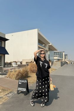 Polka Dot Black and White Color-Blocking Slim-Fit Women's Skirt - Versatile Spring and Summer Style, 2024 Niche Design, Y2K Fashion