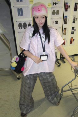 Polka Dot Bow Short Sleeve Shirt for Women - Pink Striped Blouse, French Sweet Top, Trendy Summer Fashion