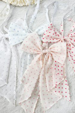 Polka Dot Bow Tie Uniform Accessory - Adjustable Pudding Bear Inspired JK Style Bowknot for Cute Fashion Looks