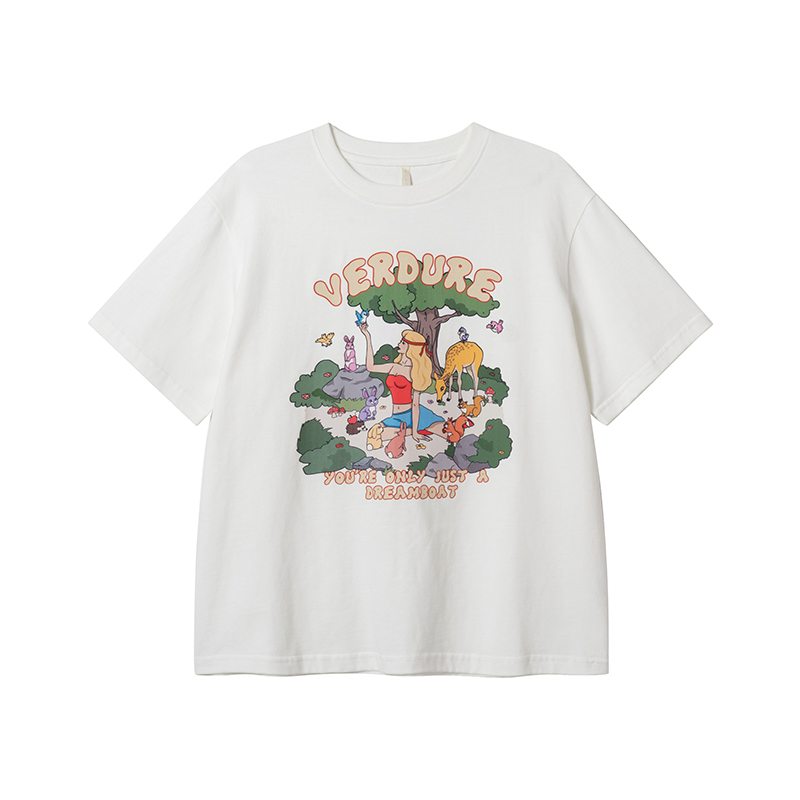 Printed Short Sleeve T-shirt for Women - Summer 2025 Pure Cotton Loose Fit, Ideal for Petite Sizes, Casual Everyday Style Printed Short Sleeve T-shirt for Women - Summer 2025 Pure Cotton Loose Fit, Ideal for Petite Sizes, Casual Everyday Style