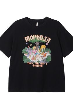 Printed Short Sleeve T-shirt for Women - Summer 2025 Pure Cotton Loose Fit, Ideal for Petite Sizes, Casual Everyday Style