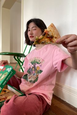 Printed Short Sleeve T-shirt for Women - Summer 2025 Pure Cotton Loose Fit, Ideal for Petite Sizes, Casual Everyday Style