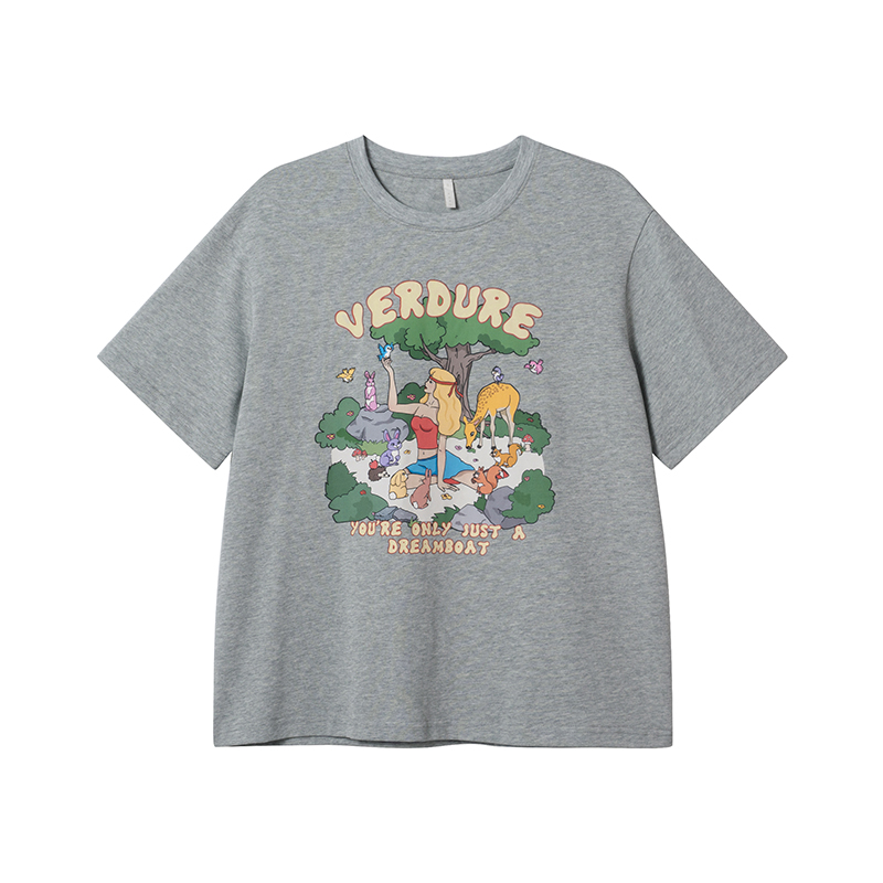 Printed Short Sleeve T-shirt for Women - Summer 2025 Pure Cotton Loose Fit, Ideal for Petite Sizes, Casual Everyday Style Printed Short Sleeve T-shirt for Women - Summer 2025 Pure Cotton Loose Fit, Ideal for Petite Sizes, Casual Everyday Style