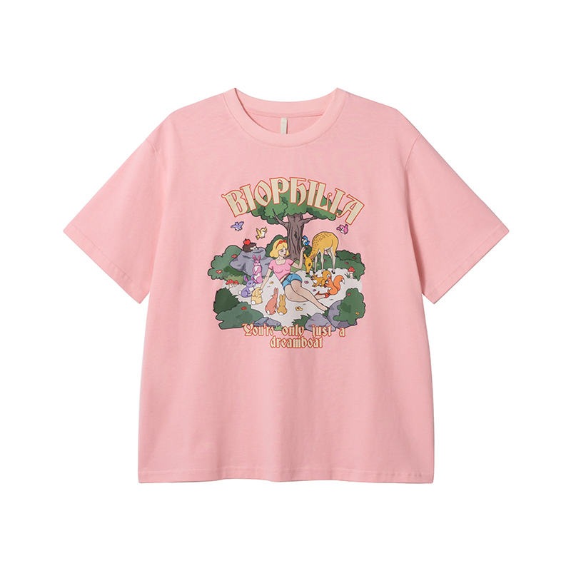 Printed Short Sleeve T-shirt for Women - Summer 2025 Pure Cotton Loose Fit, Ideal for Petite Sizes, Casual Everyday Style Printed Short Sleeve T-shirt for Women - Summer 2025 Pure Cotton Loose Fit, Ideal for Petite Sizes, Casual Everyday Style