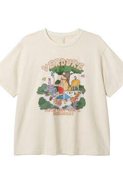 Printed Short Sleeve T-shirt for Women - Summer 2025 Pure Cotton Loose Fit, Ideal for Petite Sizes, Casual Everyday Style