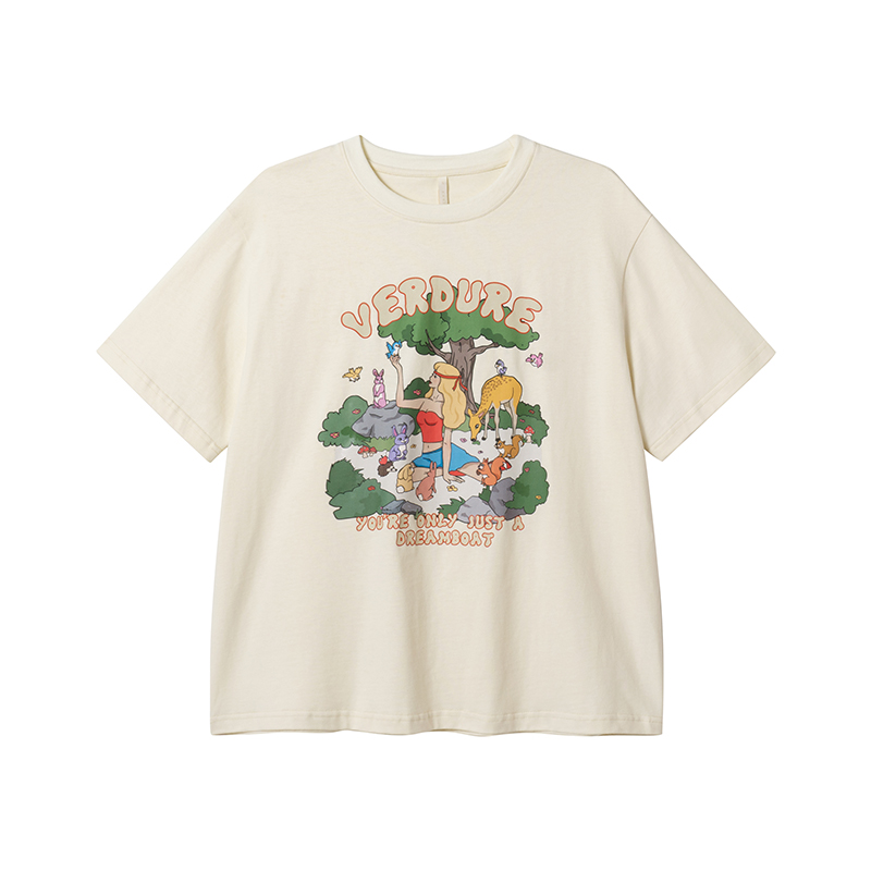 Printed Short Sleeve T-shirt for Women - Summer 2025 Pure Cotton Loose Fit, Ideal for Petite Sizes, Casual Everyday Style Printed Short Sleeve T-shirt for Women - Summer 2025 Pure Cotton Loose Fit, Ideal for Petite Sizes, Casual Everyday Style