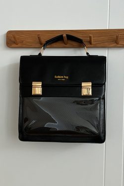 Pudding Bear Student Tote Backpack - JK Uniform Bag, Single Shoulder PU Commuter Briefcase for Laptops & Travel