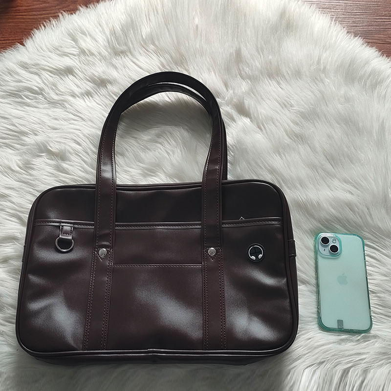 Pudding Bear Student Tote Backpack - JK Uniform Bag, Single Shoulder PU Commuter Briefcase for Laptops & Travel Pudding Bear Student Tote Backpack - JK Uniform Bag, Single Shoulder PU Commuter Briefcase for Laptops & Travel