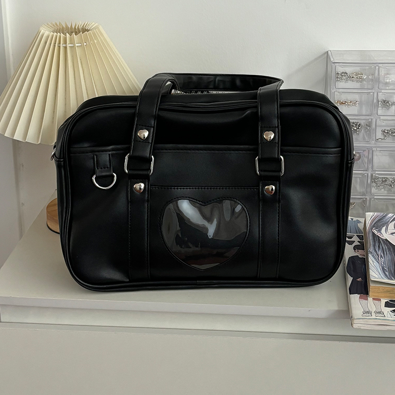 Pudding Bear Student Tote Backpack - JK Uniform Bag, Single Shoulder PU Commuter Briefcase for Laptops & Travel Pudding Bear Student Tote Backpack - JK Uniform Bag, Single Shoulder PU Commuter Briefcase for Laptops & Travel