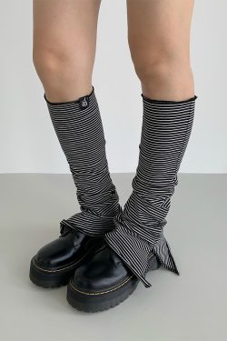 Purple-Black Striped Split Socks - Versatile Casual Taro Mud Design for Trendy Y2K Style