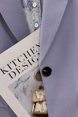 Purple French-Style Women's Blazer - Textured Suit Jacket for Spring & Autumn - Gentle Socialite Look - Age-Reducing Fashion 2025