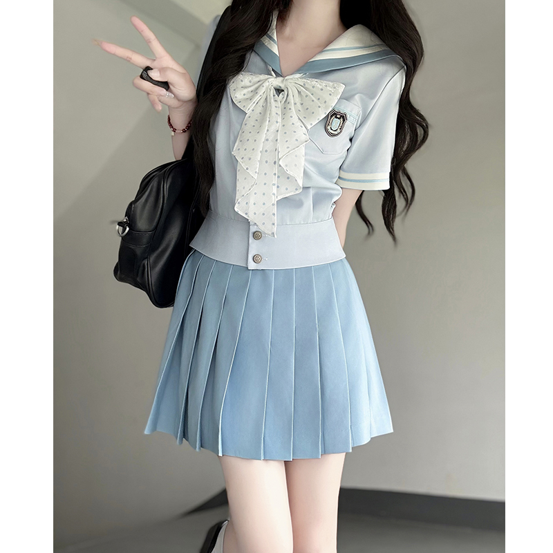 Purple Pudding Bear JK Uniform Sailor Suit - Japanese College Style Waist-Defined Navy Collar Set for Trendy Y2K Fashion Purple Pudding Bear JK Uniform Sailor Suit - Japanese College Style Waist-Defined Navy Collar Set for Trendy Y2K Fashion