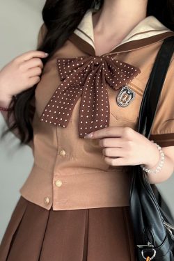 Purple Pudding Bear JK Uniform Sailor Suit - Japanese College Style Waist-Defined Navy Collar Set for Trendy Y2K Fashion