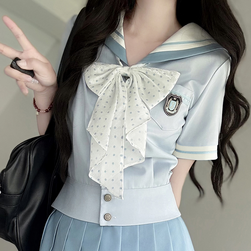 Purple Pudding Bear JK Uniform Sailor Suit - Japanese College Style Waist-Defined Navy Collar Set for Trendy Y2K Fashion Purple Pudding Bear JK Uniform Sailor Suit - Japanese College Style Waist-Defined Navy Collar Set for Trendy Y2K Fashion