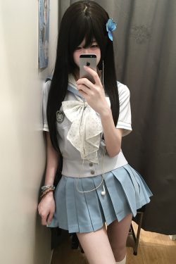 Purple Pudding Bear JK Uniform Sailor Suit Set - Short Sleeve College Style with Navy Collar for Girls