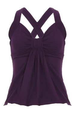 Purple Rhythm Knotted Butterfly Chest Women's Cross-Back Pleated Vintage French Camisole - Y2K Inspired Fashion Top