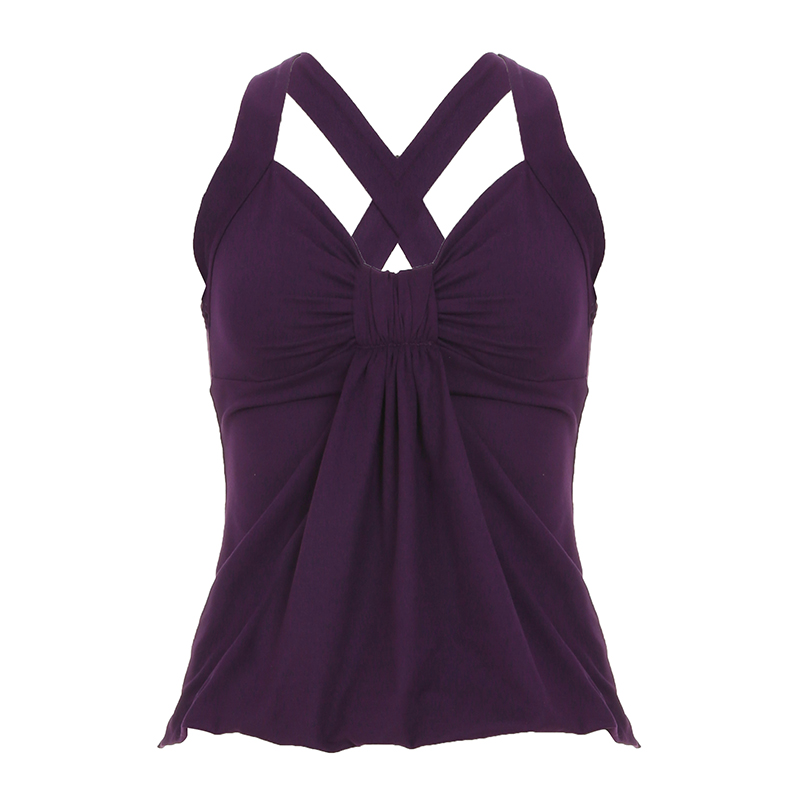 Purple Rhythm Knotted Butterfly Chest Women's Cross-Back Pleated Vintage French Camisole - Y2K Inspired Fashion Top Purple Rhythm Knotted Butterfly Chest Women's Cross-Back Pleated Vintage French Camisole - Y2K Inspired Fashion Top