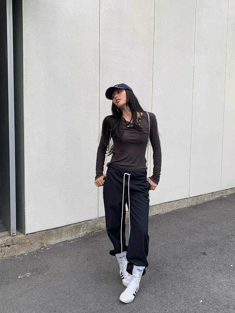 Rebellious Aesthetics Slanted Buckle Design Tencel Tee - Nonconformist Style, 90s Inspired Fashion Top Rebellious Aesthetics Slanted Buckle Design Tencel Tee - Nonconformist Style, 90s Inspired Fashion Top